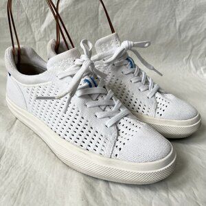 Rothys lace up shoes RS02 Sneaker white knit womens 7.5 low top flat rothy's